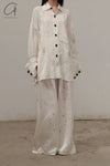 Mutedance 24 Spring/Summer Silk Elastic Waist Loose Pants MD-MD24SS10-HUIBAI hoary PM114